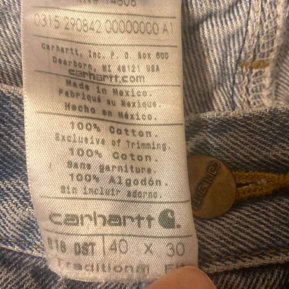 CARHARTT Traditional Fit Jean 40x30 100% Cotton See Pics for Flaws - Picture 3 of 10